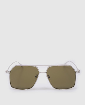 Alexander McQueen Серебристые очки с логотипом 712382I3330