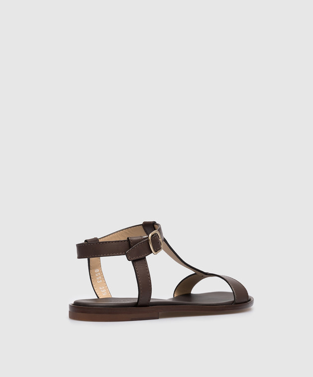 Doucal's Brown leather sandals DD8553BETTUF073 изображение 3