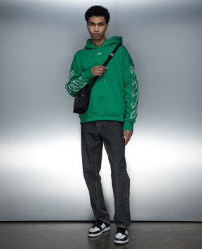 Off-White Зеленые худи с вышивкой логотипа OMBB085S24FLE006
