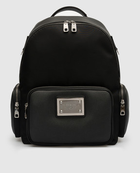 Dolce&Gabbana Черный комбинированный рюкзак с логотипом BM2247AD447