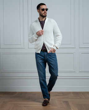 Brunello Cucinelli Сині джинси з вишивкою логотипа M0Z37D3210