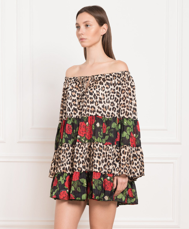 Twinset Mini dress in leopard and floral print 231LB2DEE изображение 3