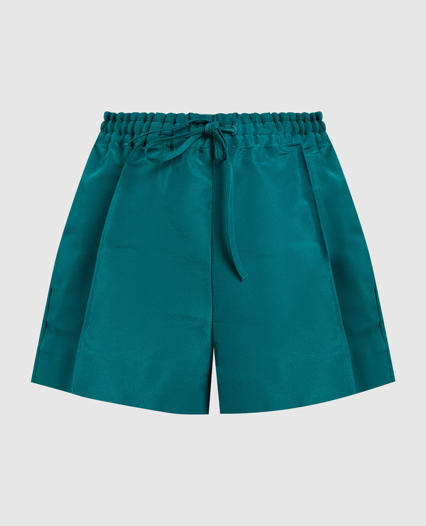 Green silk shorts