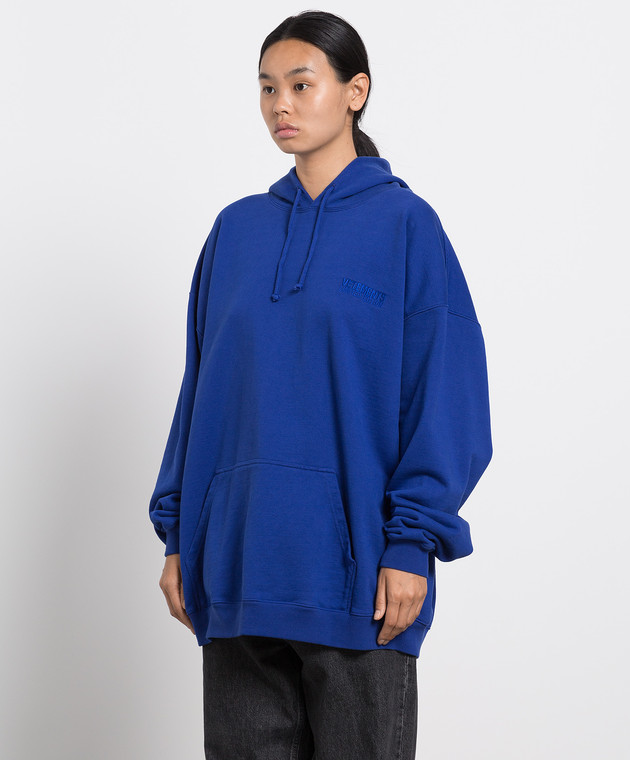 Vetements - Blue hoodie with logo embroidery UA53HD280N - buy with ...