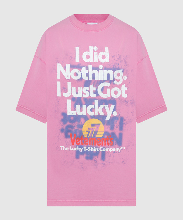 Vetements Pink t-shirt with a print UE54TR390Hw