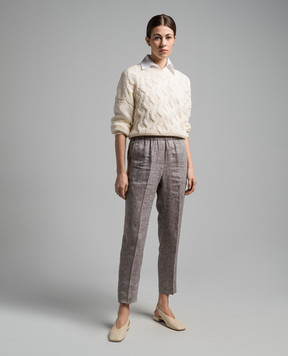 Peserico Бежевый джемпер с пайетками S99152F0309110