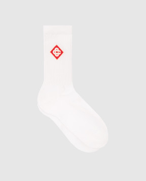 Casablanca Білі шкарпетки з візерунком монограми логотипа AF23ACC01009