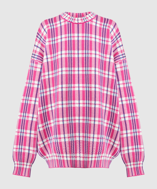 Vetements Pink check wool sweater UE54KN100H