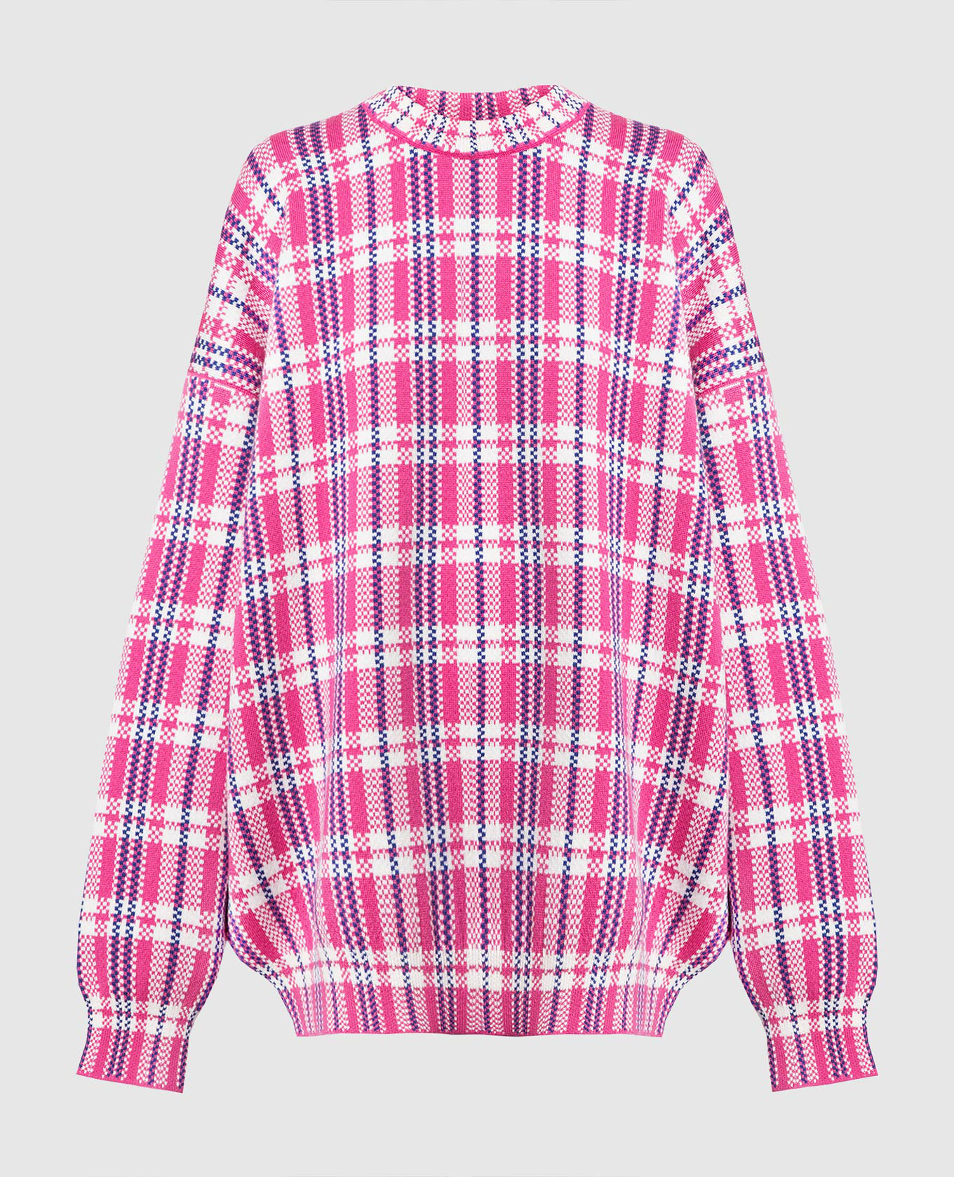 Pink checkered champion online sweatshirt