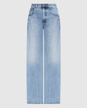 Brunello Cucinelli Блакитні джинси з ефектом потертості MP095P5808