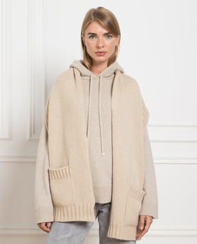 MooRER Бежевый шарф из кашемира SCARFPOKETCWS