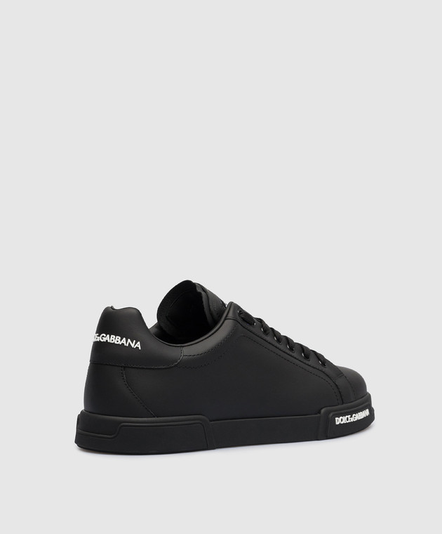 Dolce&Gabbana Portofino black leather sneakers with logo CS2213AA335 image 3