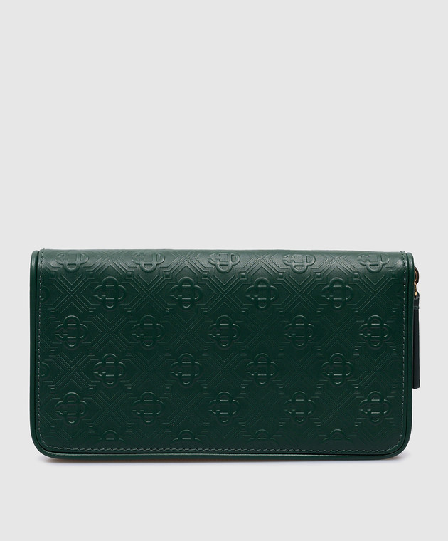 Casablanca Green leather wallet with embossed CC logo AF23BAG03101