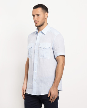 Brunello Cucinelli Блакитна сорочка з льону MB6080666