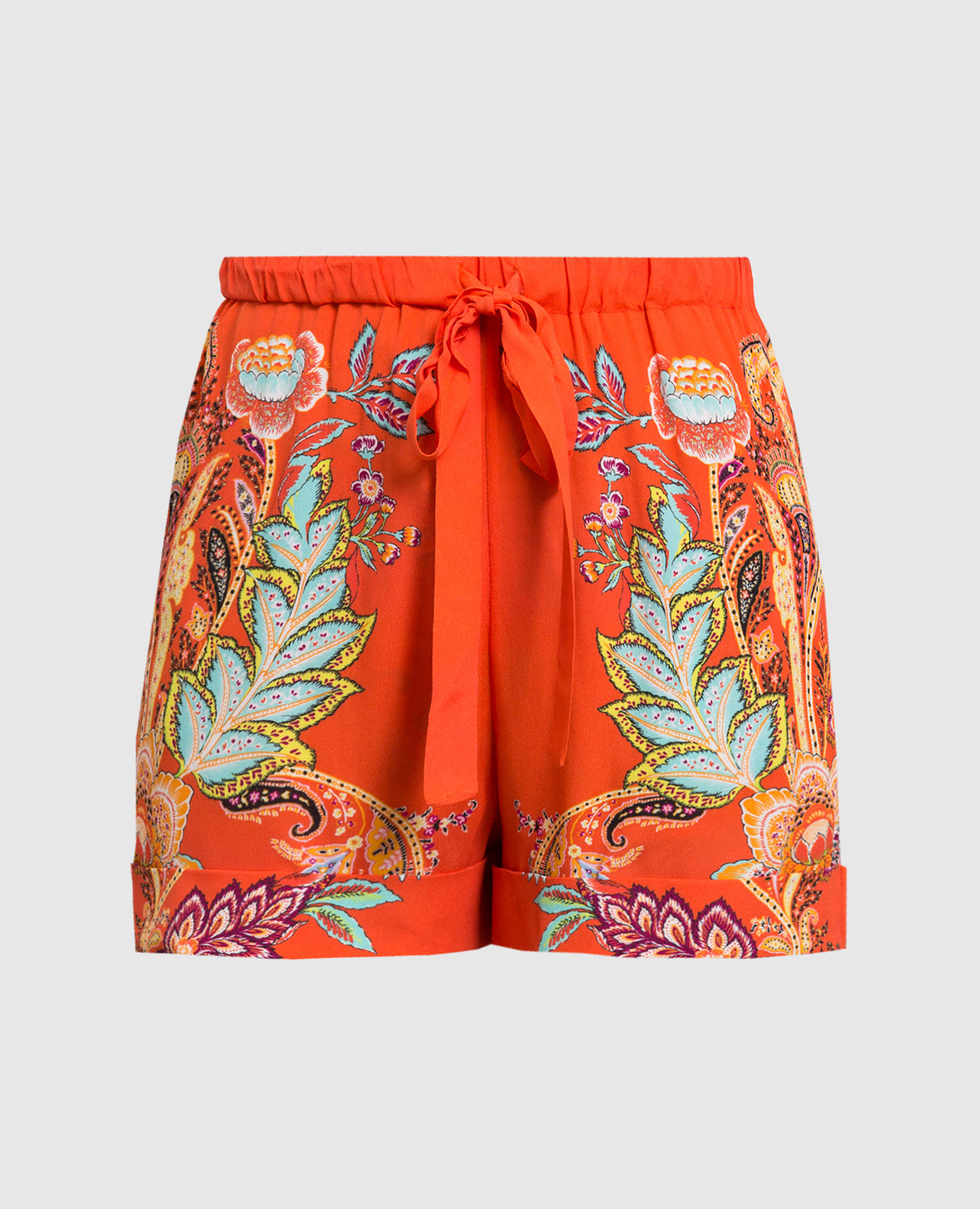 

Оранжевые шорты в цветочный принт, Оранжевый, Шорты