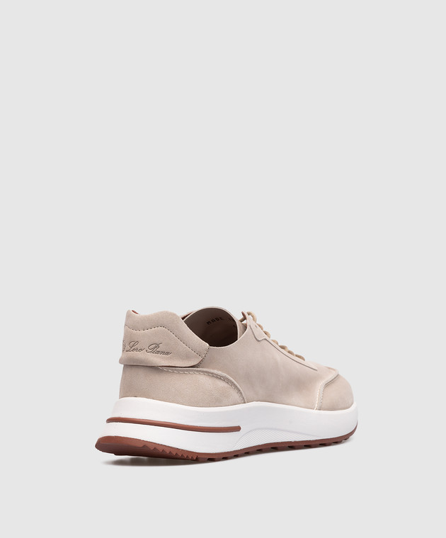 Loro Piana Бежевые замшевые кроссовки Week End Walk FAM1720 изображение 3