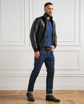 Cashmere&Whiskey Синє поло з вовни 94394