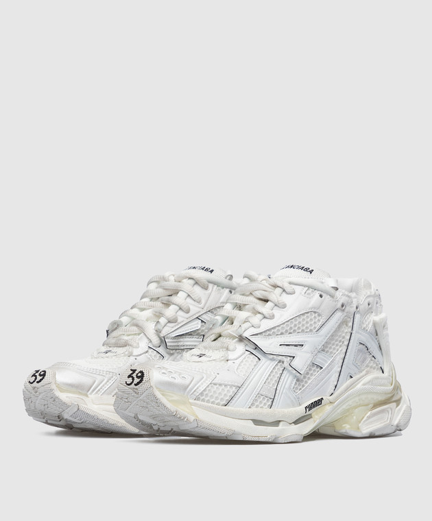 Balenciaga Белые кроссовки Runner с логотипом 677402W3RB1 изображение 2