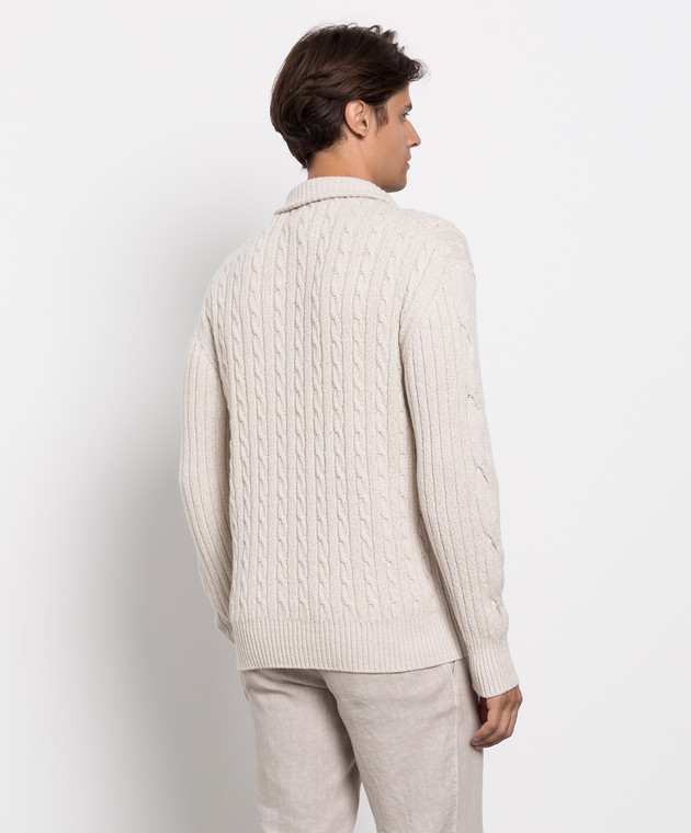 Loro Piana Світло-бежевий светр із кашеміру та льону FAM0466 зображення 4