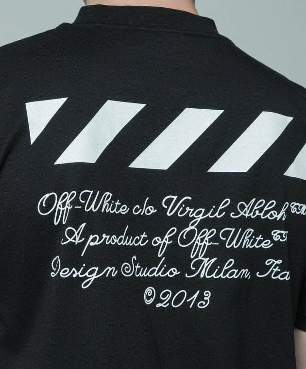 Off-White Black t-shirt with 23 logo print OMAA027G23JER004 image 5