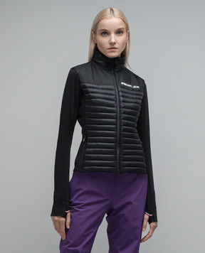 Moncler Grenoble Черная комбинированная куртка с логотипом 8G00014899JO