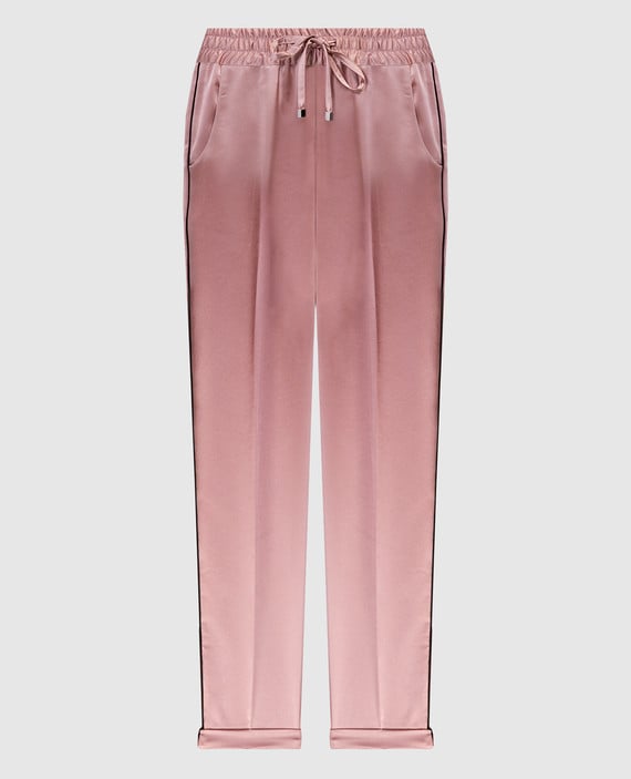 Pink pants with contrasting stripes