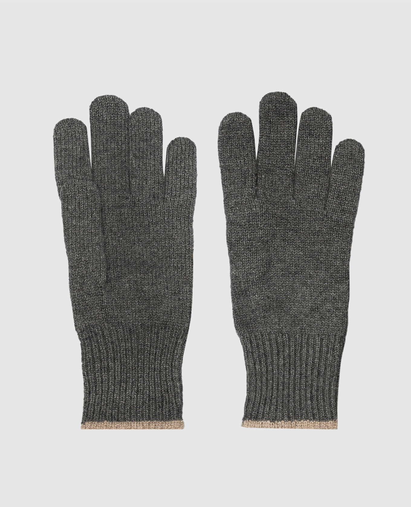 Серые перчатки из кашемира