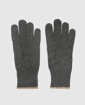 Brunello Cucinelli Серые перчатки из кашемира M2293118