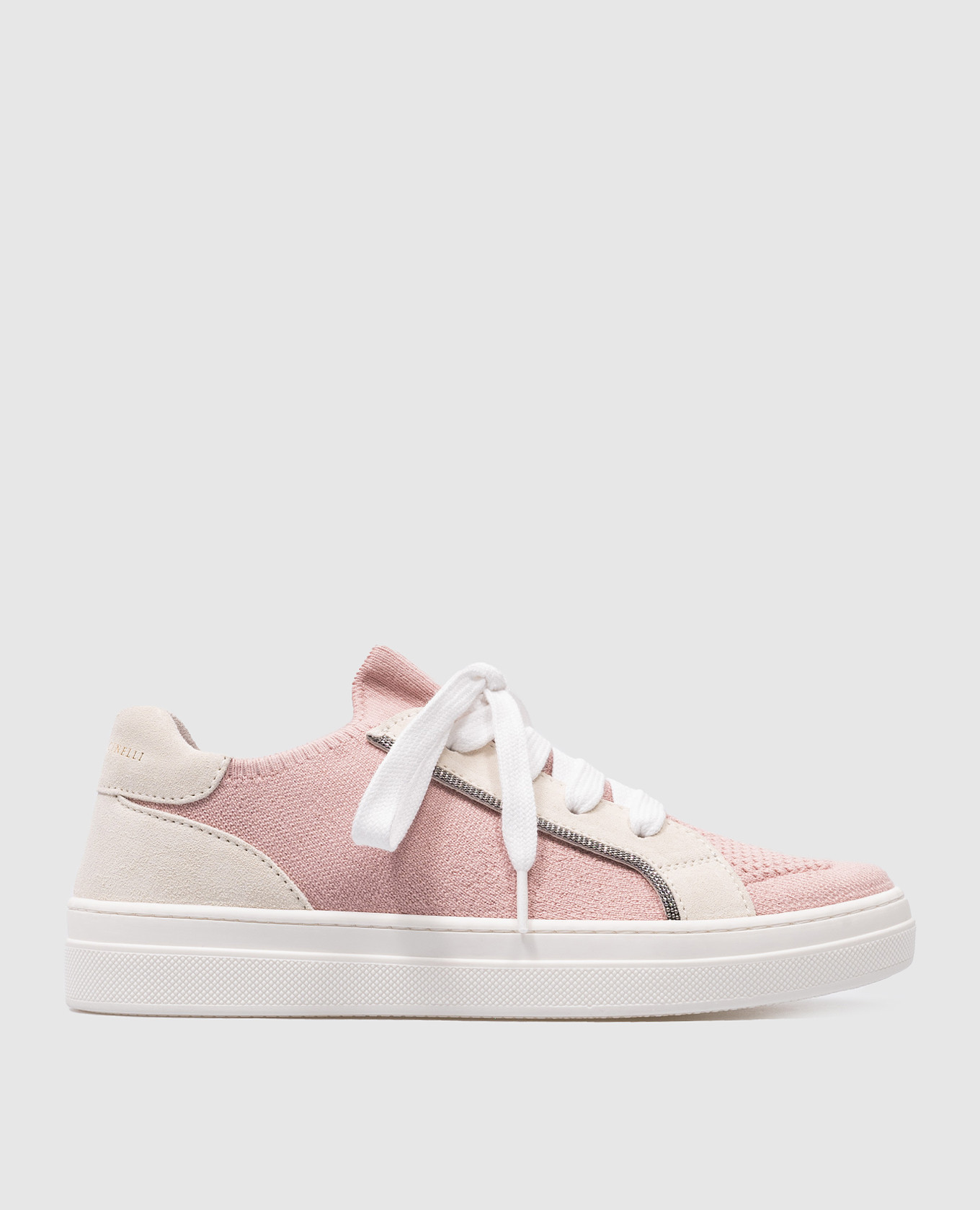 Children's pink combined sneakers with monil chain