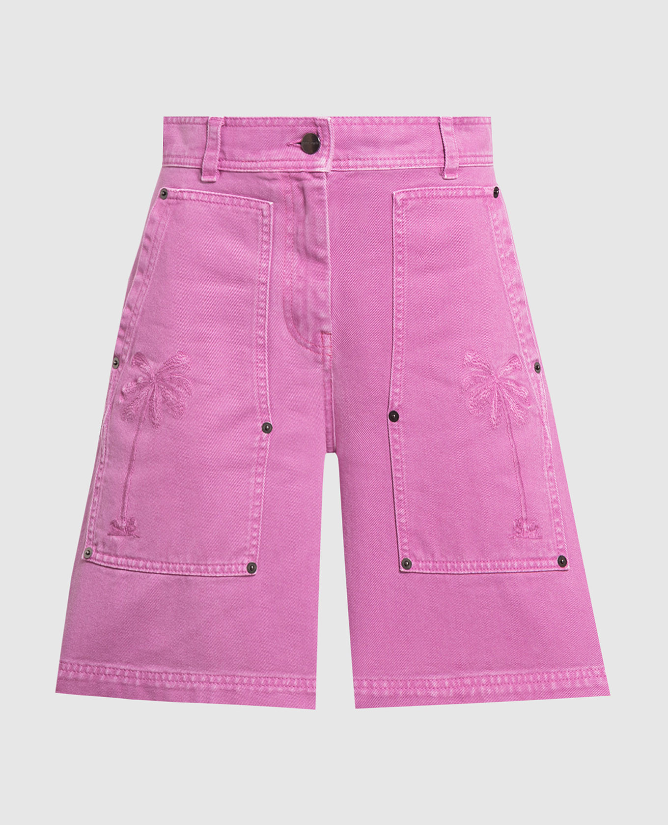 

Фиолетовые джинсовые шорты с вышивкой логотипа, Фиолетовый, Шорты