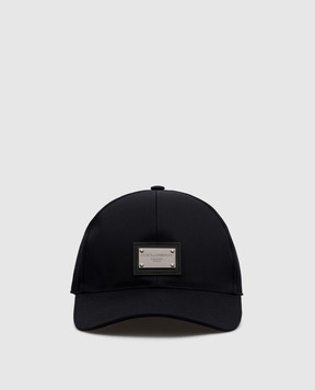 Dolce&Gabbana Чорна кепка з металевим патчем логотипу GH590AGF421