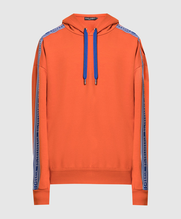Dolce&Gabbana Orange hoodie with branded trim G9ZM7THU7AL