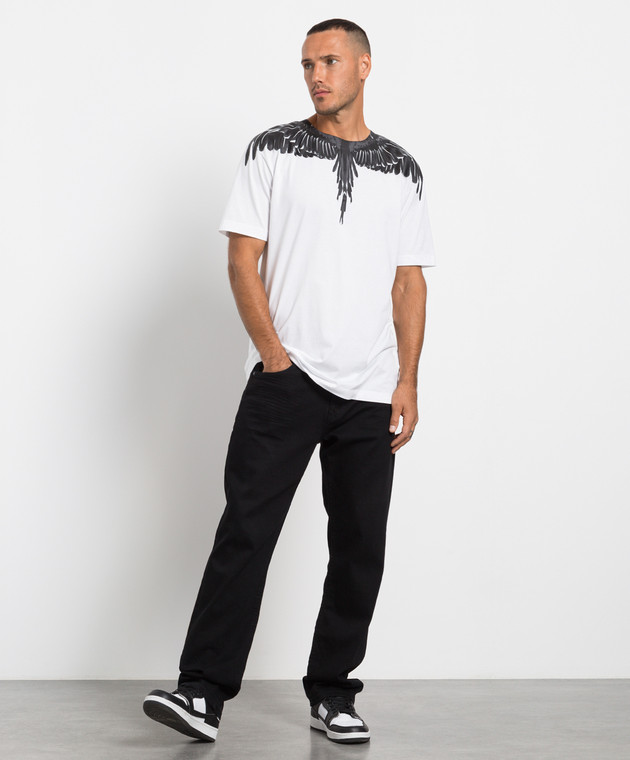 Marcelo Burlon Белая футболка с принтом CMAA018C99JER001 изображение 2