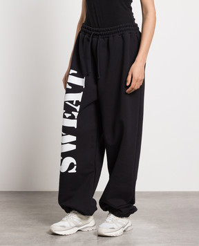 Vetements Черные джогеры с принтом UE54SP200B