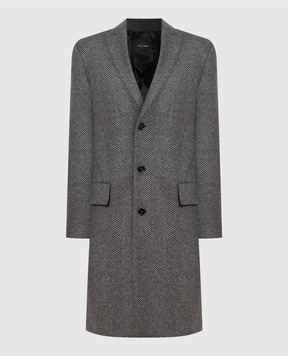 Dolce&Gabbana Серое пальто в елочку G033LTGF172
