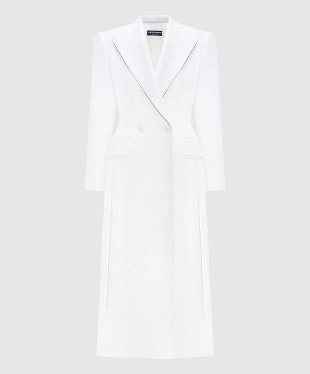 Dolce&Gabbana White double-breasted wool coat F0W0ITHUMTB