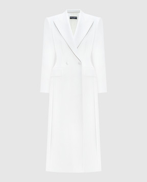 Dolce&Gabbana Белое двубортное пальто из шерсти F0W0ITHUMTB
