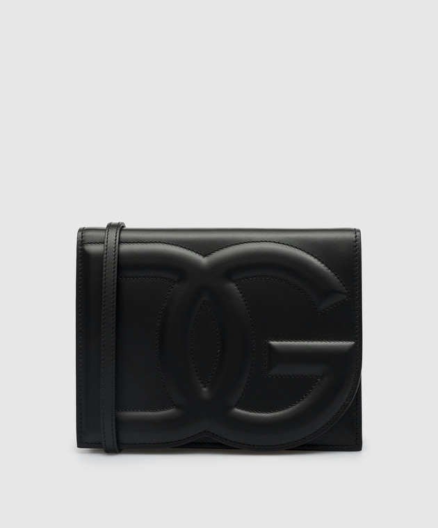 Dolce&Gabbana DG Logo Black Leather Crossbody Bag BB7287AW576