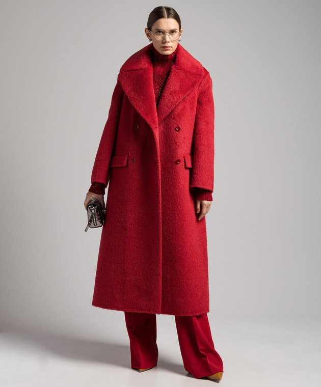 Ermanno Scervino Red double-breasted coat made of wool D436D717VCOFY image 2