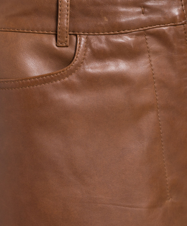 Max Mara ULLA brown leather pants ULLA изображение 5