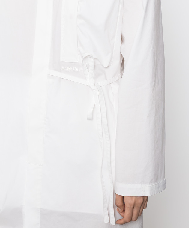 AMBUSH Біла сукня-сорочка з вишитим логотипом BWDB023S22FAB001 зображення 5
