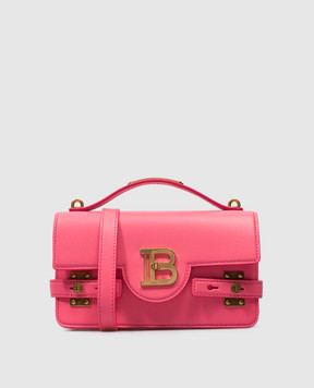 Balmain Рожева шкіряна сумка B-BUZZ 24 з металевим логотипом CN1DA828LSLX