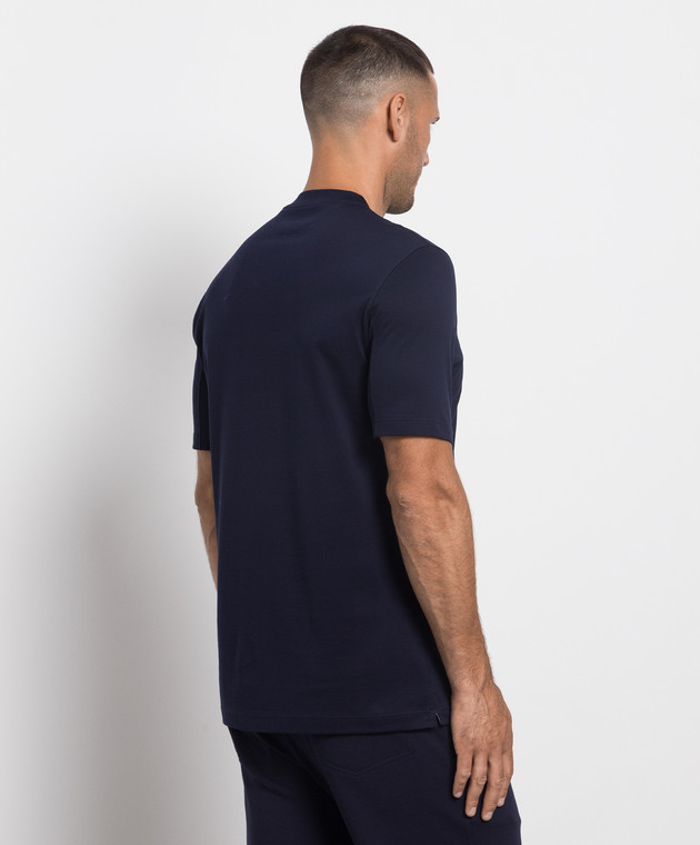 Brunello Cucinelli Blue t-shirt with logo print M0T618452 image 4