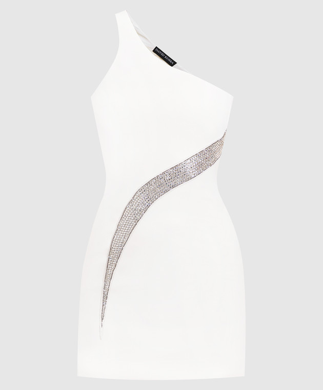 David Koma Молочна сукня міні з вишивкою кристалами SS22DK37D