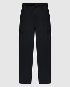 Versace Jeans Couture Чорні штани-карго з нашивкою логотипа Piece Number logo 76GAA126N0307