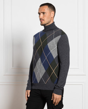 Canali Серый гольф из шерсти и кашемира в узор. MK01962C0020
