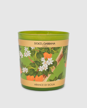 Dolce&Gabbana Ароматизированная свеча с ароматом сицилийского апельсина в стеклянном подсвечнике TCC087TCAIU