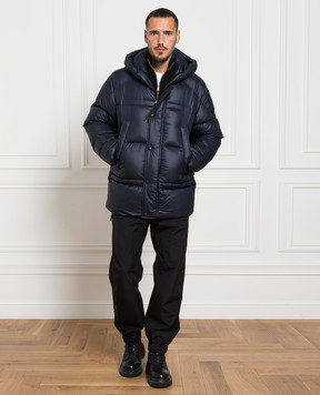 Moncler Синий пуховик Nalon с логотипом 1A000555970O