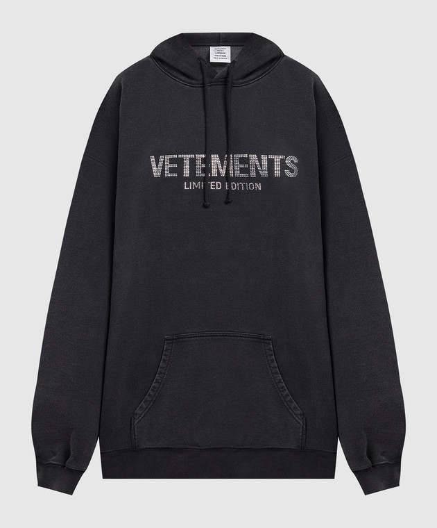 Vetements Gray hoodie with crystals UE54HD240B