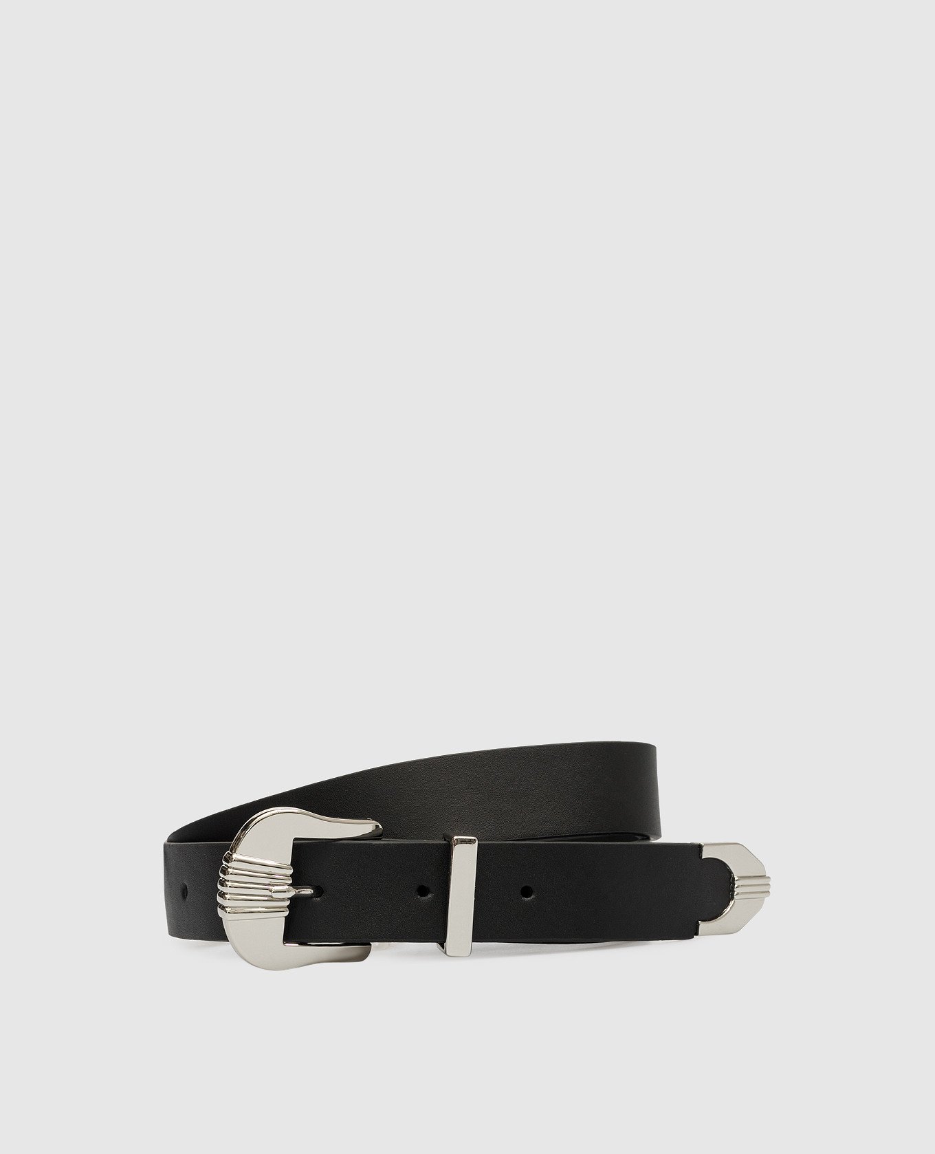 Anine Bing Black leather belt WAYLON A122100004 buy with Czech